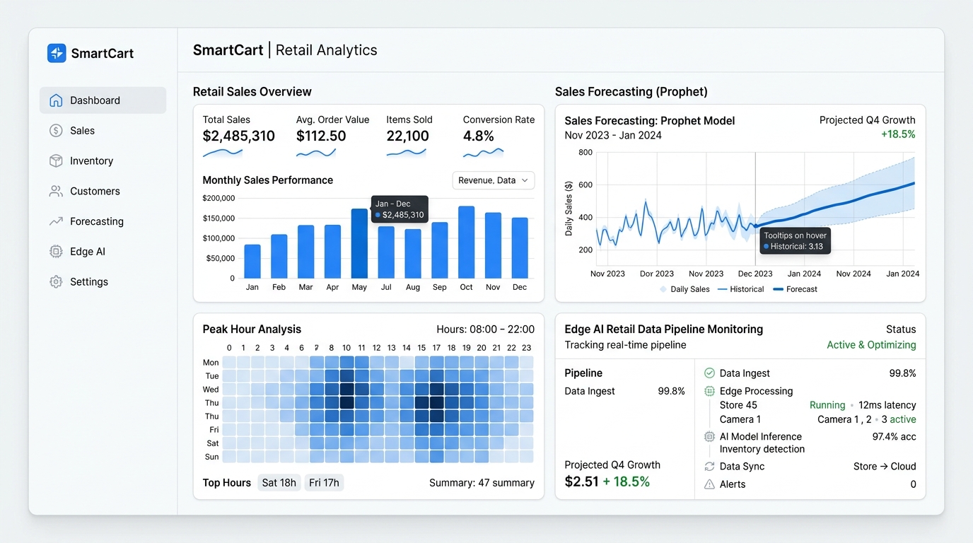 SmartCart - Edge AI Retail Analytics Platform Dashboard